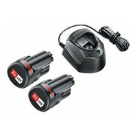 Bosch Akku Starter-Set: 2 x PBA 12V, 1.5 Ah O-A Akku und Ladegerät GAL 1210 CV