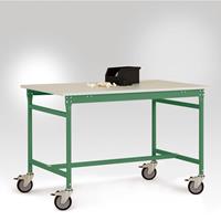 Manuflex LB4046.6011 ESD ESD-bijzettafel basismobiel met kunststof tafelblad in Reseda groen RAL 6011, bxdxh: 1250 x 800 x 856 mm Reseda groen (RAL 9010)