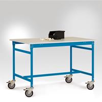 Manuflex LB4046.5012 ESD ESD-bijzettafel basismobiel met kunststof tafelblad in licht blauw RAL 5012, bxdxh: 1250 x 800 x 856 mm Lichtblauw (RAL 5012)