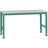 Manuflex AU4017.0001 Werk achtergrond tafel universele standaard met kunststof plaat, bxdxh = 1000x800x760-870 mm Grijs, Groen