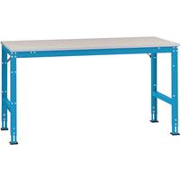Manuflex AU4089.5012 Werk achtergrond tafel universele standaard met PVC decoplaat, bxdxh = 1750x800x760-870 mm Lichtblauw (RAL 5012)