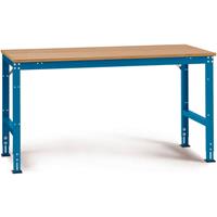 Manuflex AU4065.5007 Werk achtergrond tafel universele standaard met multiplex plaat, bxdxh = 1500 x 1000 x 760-870 mm Stralend blauw (RAL 5007)