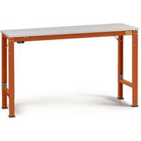 Manuflex LU7006.2001 ESD ESD-werktafel universele speciale reden tafel met kunststof plaat, bxdxh = 1000 x 600 x 728-1028 mm Rood-oranje (RAL 2001)