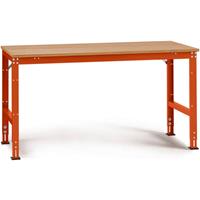 Manuflex AU4045.2001 Werk achtergrond tafel universele standaard met multiplex plaat, bxdxh = 1500 x 600 x 760-870 mm Rood-oranje (RAL 2001)