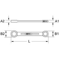 Kstools CHROMEplus Doppel-Ringschlüssel, XL, 17x19mm