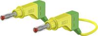 Stäubli XZG425/SIL Veiligheidsmeetsnoer [Banaanstekker 4 mm - Banaanstekker 4 mm] 1.50 m Groen, Geel 1 stuk(s)