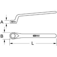 Kstools Ringschlüssel mit Schutzisolierung, gekröpft , 30mm