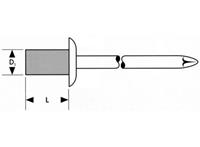 Fortis Blindniet Standard Flachrundkopf 3,2 x 8mm, 100 Stück
