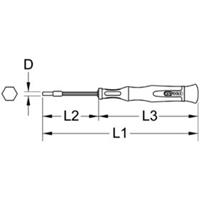 Kstools Feinmechanik-Schraubendreher Außensechskant, 2,5mm