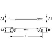 Kstools GEARplus Doppel-Ratschenringschlüssel, 9/16x5/8