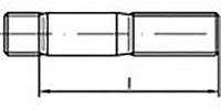 toolcraft TO-6861318 Tapeinden M10 75 mm DIN 938 RVS V4A A4 25 stuk(s)