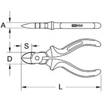 kstools KS Tools BERYLLIUMplus zijsnijder, vonkvrij, totale lengte 165 mm