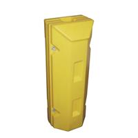 Zuil- en paalbeschermingen, van polyethyleen, geel, l x b x h = 360 x 350 x 945 mm, binnenafmetingen 100 x 100 mm