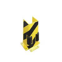 Regal-Anfahrschutz mit Leitrollen U-Profil schwarz / gelb