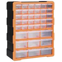 vidaxl Multi-Schubladen-Organizer mit 39 Schubladen 38x16x47 cm Orange