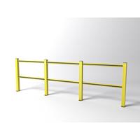FLEX IMPACT railing, gele palen - geel/zwarte schoren, breedte 3750 mm