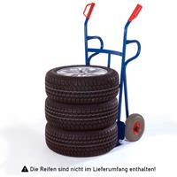 rollcart Reifenkarre mit Rückwand aus Flacheisen Schaufelbreite 500mm Vollgummi - 