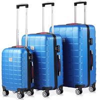 monzana Kofferset 3tlg Trolley Reisekoffer Hartschale M L XL Koffer Rollen Case 3er Set blau - 