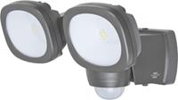 brennenstuhl Batterie LED Strahler LUFOS / Kabelloser LED Außen-Strahler mit Batterie und Bewegungsmelder (mit 8 Marken LEDs, 2x 240 Lumen, für außen IP44, mit