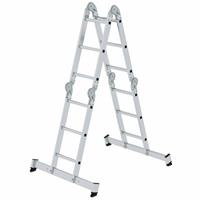 MUNK Multifunctionele ladder van aluminium, incl. werkplatform, 12 sporten