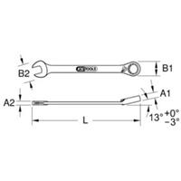 Kstools DUO GEARplus Ringmaulschlüssel,Maul-Ratschenfunktion 32mm, umschaltbar