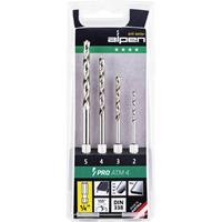 Alpen 0000110804100 HSS Metall-Spiralbohrer-Set 4teilig 1/4  (6.3 mm) Außenvierkant 1St.