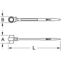 kstools KS Tools Steigersleutel omschakelbaar, 12-kant, 30 x 36 mm