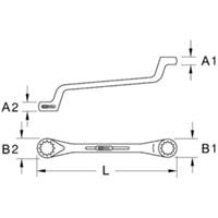 Kstools CLASSIC Doppel-Ringschlüssel, gekröpft, 9/16x19/32