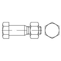 Sonstige Sechskant-Paßschraube mit 6kt.-Mutter DIN 7968 MU Stahl 8.8 M16x 50 SB