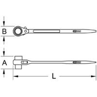 Kstools Gerüstbauschlüssel, umschaltbar, 10x13mm