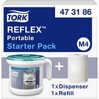 Tork Handtuchspender Reflex tragbar weiß/türkis - Starterpack inkl. 1