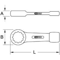 Kstools Schlag-Ringschlüssel, tief, 41mm