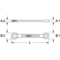 Kstools CLASSIC Torx-E-Doppel-Ringschlüssel, E20xE24