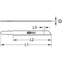 Kstools Bi-Metall-Stichsägeblatt, 132mm, 1,8-2,5mm, 5er Pack