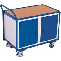 VARIOfit SW-600.604 Tafel en kabinetwagen Staal Poedercoating Laadvermogen (max.): 250 kg Gentiaan-blauw (RAL 5010)