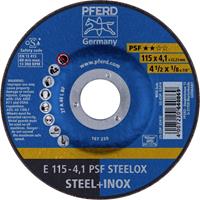 PFERD 62011531 E 115-4,1 PSF STEELOX Afbraamschijf gebogen Diameter 115 mm Boordiameter 22.23 mm RVS, Staal 10 stuk(s)