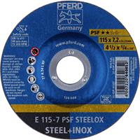 PFERD 62011640 E 115-7 PSF STEELOX Afbraamschijf gebogen Diameter 115 mm Boordiameter 22.23 mm RVS, Staal 10 stuk(s)