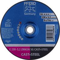 PFERD 62223527 E 230-5,2 ZIRKON SG CAST+STEEL Afbraamschijf gebogen 230 mm 22.23 mm 10 stuk(s)