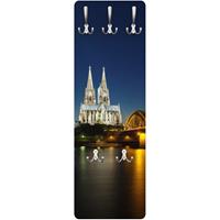 Bilderwelten Garderobe - Köln bei Nacht Größe HxB: 139cm x 46cm