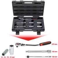 KSTOOLS KS TOOLS 3/8' CHROMEplus Zündkerzen-Service-Satz, 7-tlg