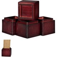 RELAXDAYS Möbelerhöher 4er Set, Erhöhung um 8,5 cm, für Tische, Stühle und andere Möbel, HxBxT 10x11,5x11,5 cm, rotbraun