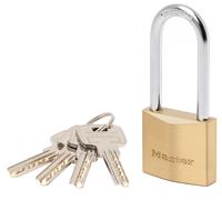Masterlock 40mm thick solid brass body - 51mm hardened steel long shackle, 6mm di - 2940EURDLH