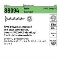 SPAX Schraube R 88094 Senkkopf m.Spitze/Kreuzschl.-PZ 4,5 x 40/34-Z Stahl brüniert - 
