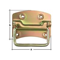 GUSTAV ALBERTS Kistengriff 80x70mm Stahl roh galv. gelb verz. GAH