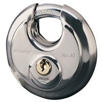 Masterlock 70mm diam. stainless steel body - hardened steel shrouded shackle, 9mm - 40EURD