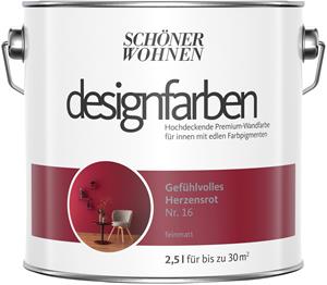 Schöner Wohnen-Farbe SCHÖNER WOHNEN FARBE Wand- und Deckenfarbe "Designfarben", hochdeckende Premium-Wandfarbe, Farbwelt rot
