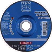PFERD 69901759 E 150-7 CERAMIC SGP STEELOX Afbraamschijf gebogen 150 mm 22.23 mm 10 stuk(s)