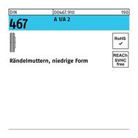 Diverse Rändelmutter DIN 467 niedrige Form M 8 A 1/A 2