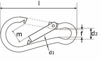 Karabijnhaak 245-04I C-DIN 5299 RVS AISI 316 40 x 4mm 8000.024.5I04