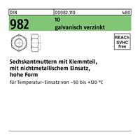 Diverse Sechskantmutter DIN 982 m.Klemmteil M 10 10 galvanisch verzinkt